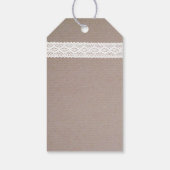 Rustic Kraft &  White Lace Wedding Cadeaulabel (Achterkant)