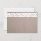 Rustic Kraft & White Lace Wedding RSVP (Achterkant)
