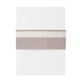 Rustic Kraft &  White Lace Wedding Uitnodigingen Wikkel (Achterkant Voorbeeld)