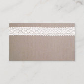 Rustic Kraft &  White Lace Wedding Website Informatiekaartje (Achterkant)