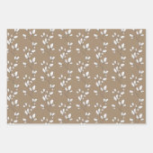 Rustic Kraft White Stem Leaf Greenery Inpakpapier Vel (Voorkant)