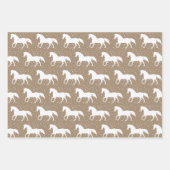 Rustic Kraft Wild White Horses in Snowfall Inpakpapier Vel (Voorkant 3)