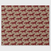 Rustic Kraft Wilde Paarden in buffelstaarten Cadeaupapier (Vlak)