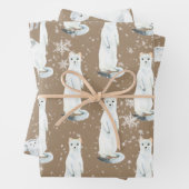 Rustic Kraft Winter Arctic Animals Ermine Owl Fox Inpakpapier Vel (In situ)