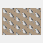 Rustic Kraft Winter Birds Sparrows Chickadees Inpakpapier Vel (Voorkant 3)
