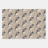Rustic Kraft Winter Birds Sparrows Chickadees Inpakpapier Vel (Voorkant)