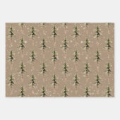 Rustic Kraft Winter Woodland Scraggly SpruceTrees Inpakpapier Vel (Voorkant)