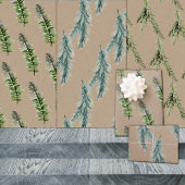 Rustic Kraft Winter Woodland Spruce Tree Branch Inpakpapier Vel