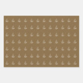 Rustic Kraft Witte Kerstboom Patroon Gift Inpakpapier Vel (Voorkant)