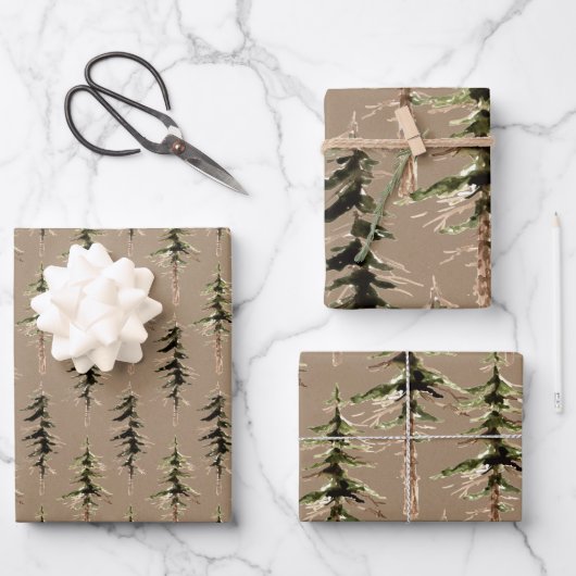 Rustic Kraft Woodland Forest 2 Inpakpapier Vel (Voorkant)