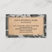 Rustic Kraft Woodland Gray Camouflage Pattern Visitekaartje (Achterkant)