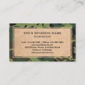 Rustic Kraft Woodland Green Camouflage Pattern Visitekaartje (Achterkant)