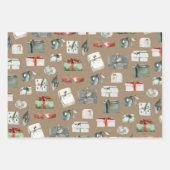 Rustic Kraft Wrapped kerstcadeautjes & siervoorwer Inpakpapier Vel (Voorkant 3)
