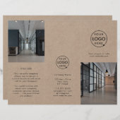 Rustic Kraft Zakelijke Foto Trifold Brochure (Voorkant / Achterkant)