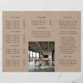 Rustic Kraft Zakelijke Foto Trifold Brochure (Achterkant)