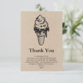 Rustic Kraft Ze Is Opgeschept Bruidsfeest Bedankkaart (Staand voorkant)