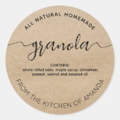 Rustic kraft Zelfgemaakte Granola Label (Voorkant)