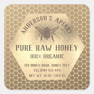  rustic Kraft ziet er uit naar honingraat Vierkante Sticker