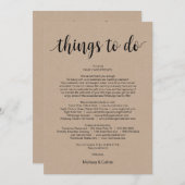 Rustic Kraft, Zwart, Dingen om te doen, Reisschema Programma (Voorkant / Achterkant)