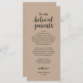 Rustic Kraft, Zwarte Plaats Instelling Dank u Kaar Programma (Voorkant / Achterkant)