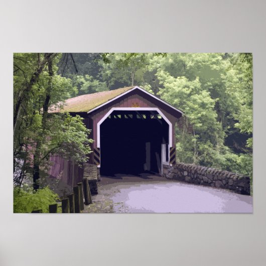 Rustic Kurtz Mill Covered Bridge Lancaster PA Poster (Voorkant)