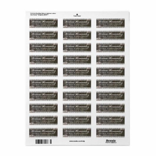 Rustic Lace Adresse Étiquette (Feuille entière)