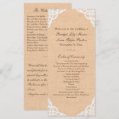Rustic Lace & Burlap Programme de mariage (Devant / Derrière)