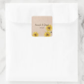Rustic Lace & Burlap Sunflower Wedding Stickers (Tas)