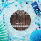 Rustic Lace & Diamonds Wedding Papieren Bordje (Feest)