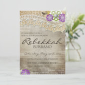 Rustic Lace Distress Vrijgezellenfeest nodigt uit Kaart (Staand voorkant)