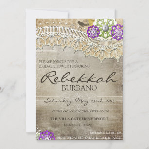 Rustic Lace Distress Vrijgezellenfeest nodigt uit Kaart