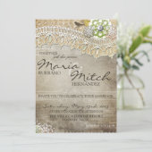 Rustic Lace Distress Wedding Kaart (Staand voorkant)