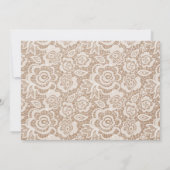 Rustic Lace en Kraft Photo Wedding Invitation Kaart (Achterkant)