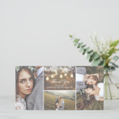 Rustic Lace en Mason Jar Lights Wedding Bedankt (Staand voorkant)