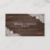 Rustic Lace et Wood carte du site rsvp (Dos)