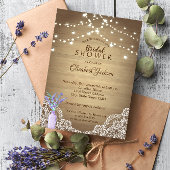 Rustic Lace, Lavander Mason Jar, String Lights Kaart