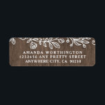 Rustic Lace Pays Bois Mariage Étiquettes de adress<br><div class="desc">Le Rustic Lace Country Wood Mariage Étiquettes de adresse - dispose d'un arrière - plan en bois de grange avec élégante dentelle au sommet. Afficher les conceptions correspondantes trouvées dans la collection sur cette page.</div>
