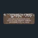 Rustic Lace Pays Bois Mariage Étiquettes de adress<br><div class="desc">Le Rustic Lace Country Wood Mariage Étiquettes de adresse - dispose d'un arrière - plan en bois de grange avec élégante dentelle au sommet. Afficher les conceptions correspondantes trouvées dans la collection sur cette page.</div>
