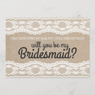 Rustic Lace Seras-Tu Mon Invitation De Foutaise