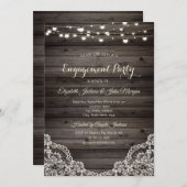 Rustic Lace, String Lights Wood Kaart (Voorkant / Achterkant)