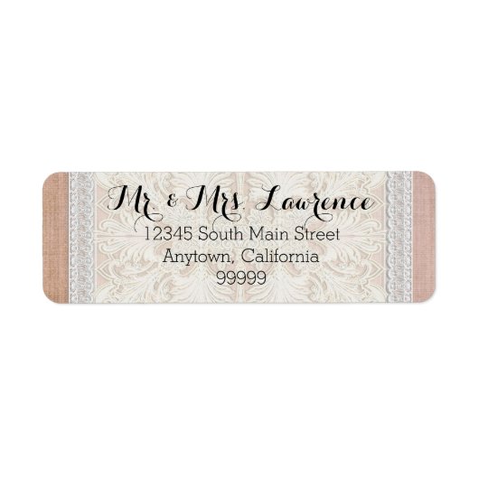 Rustic Lace w Aged  Linen country legance Etiket (Voorkant)