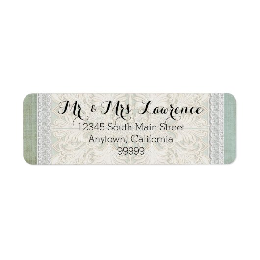 Rustic Lace w Aged  Linen country legance Etiket (Voorkant)