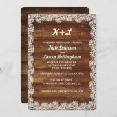 RUSTIC LACE WEDDING INVITATION KAART (Voorkant / Achterkant)