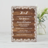 RUSTIC LACE WEDDING INVITATION KAART (Staand voorkant)