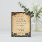 Rustic Lace Wedding Invitation Kaart (Staand voorkant)
