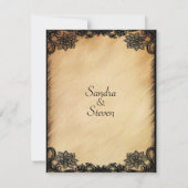 Rustic Lace Wedding Invitation Kaart (Achterkant)