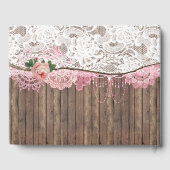 Rustic Lace Wood Baby shower Mariage livre d'hôtes (Verso)