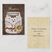 Rustic Lace Wrapped Mason Jar Wedding Informatiekaartje (Voorkant / Achterkant)