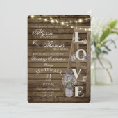 Rustic Ladder and Lights Lavender Love Wedding Kaart (Staand voorkant)