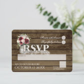Rustic Ladder Love Bourgogne Roses Mariage RSVP (Debout devant)